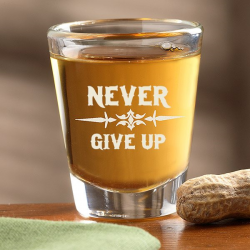 Never Give Up Shot Glass