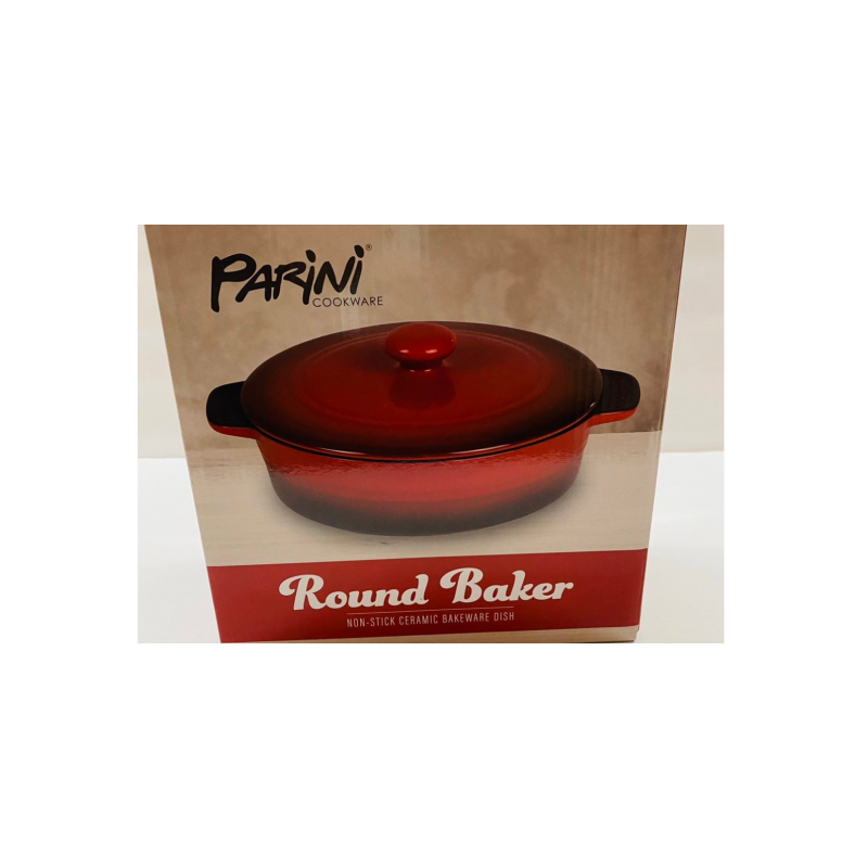 Parini 8" Round Ceramic Cookware Red
