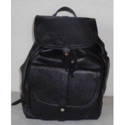 Bella Russo Black Faux Leather Backpack Purse