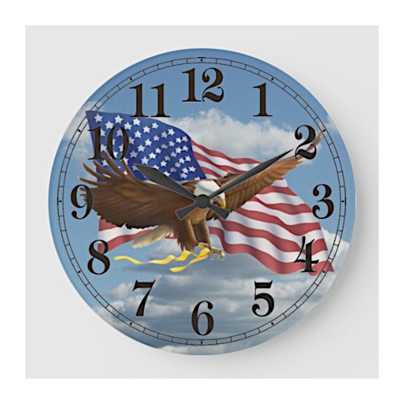 10.75" USA Eagle Clock